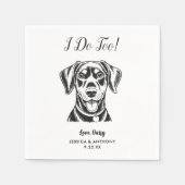 Moderne Honden Huwelijk Cocktail Servetten (Voorkant)