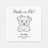 Moderne Honden Huwelijk Cocktail Servetten (Voorkant)