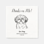 Moderne Honden Huwelijk Cocktail Servetten  (Voorkant)