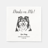 Moderne Honden Huwelijk Cocktail Servetten (Voorkant)