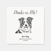 Moderne Honden Huwelijk Cocktail Servetten (Voorkant)