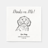Moderne Honden Huwelijk Cocktail Servetten (Voorkant)