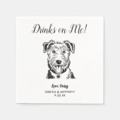 Moderne Honden Huwelijk Cocktail Servetten  (Voorkant)