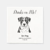 Moderne Honden Huwelijk Cocktail Servetten (Voorkant)