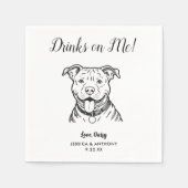 Moderne Honden Huwelijk Cocktail Servetten (Voorkant)