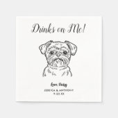 Moderne Honden Huwelijk Cocktail Servetten  (Voorkant)