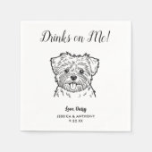 Moderne Honden Huwelijk Cocktail Servetten  (Voorkant)
