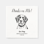 Moderne Honden Huwelijk Cocktail Servetten (Voorkant)