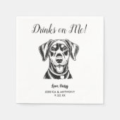 Moderne Honden Huwelijk Cocktail Servetten (Voorkant)