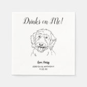 Moderne Honden Huwelijk Cocktail Servetten  (Voorkant)