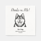 Moderne Honden Huwelijk Cocktail Servetten (Voorkant)