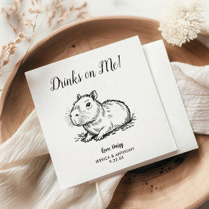 Moderne Honden Huwelijk Cocktail Servetten 