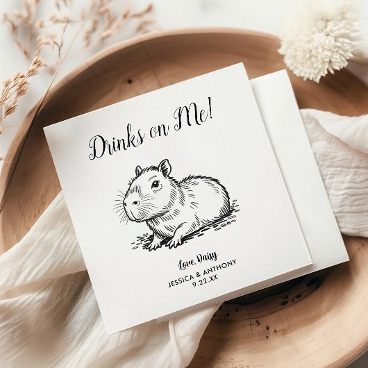 Moderne Honden Huwelijk Cocktail Servetten 