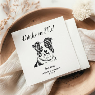 Moderne Honden Huwelijk Cocktail Servetten