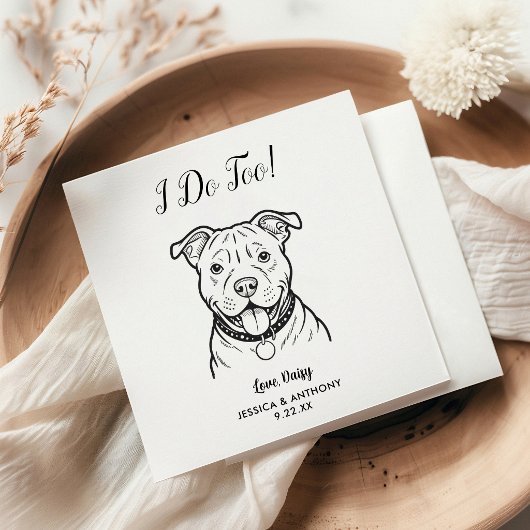 Moderne Honden Huwelijk Cocktail Servetten