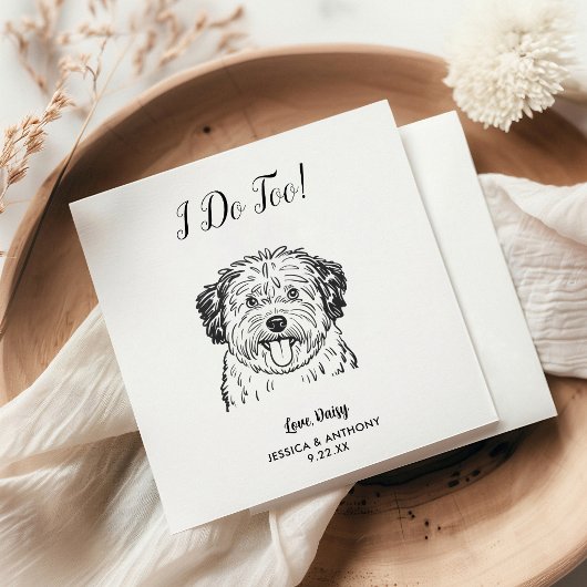 Moderne Honden Huwelijk Cocktail Servetten