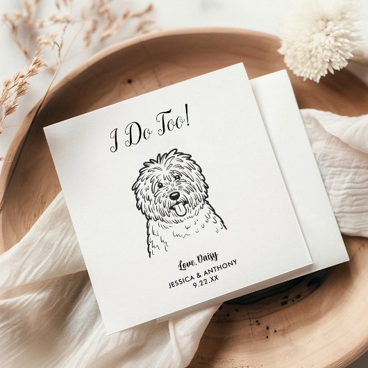 Moderne Honden Huwelijk Cocktail Servetten