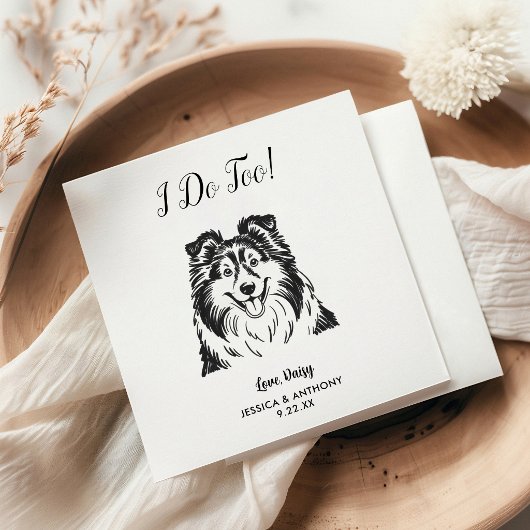 Moderne Honden Huwelijk Cocktail Servetten