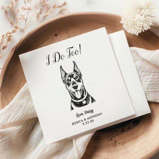 Moderne Honden Huwelijk Cocktail Servetten