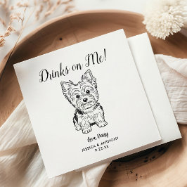 Moderne Honden Huwelijk Cocktail Servetten 