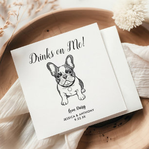 Moderne Honden Huwelijk Cocktail Servetten 