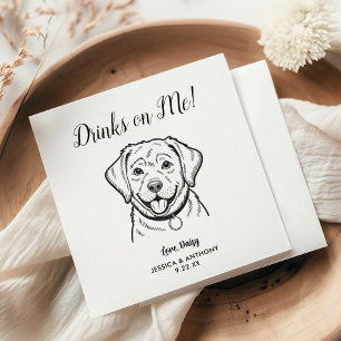Moderne Honden Huwelijk Cocktail Servetten