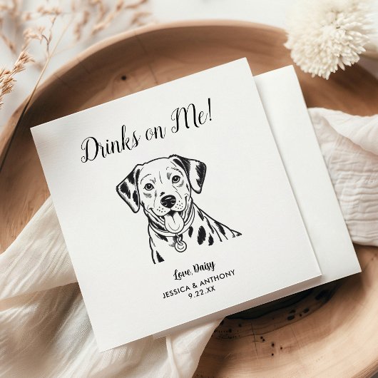 Moderne Honden Huwelijk Cocktail Servetten