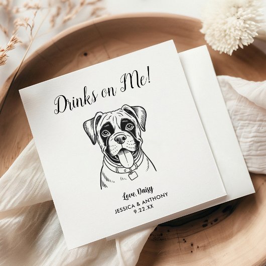Moderne Honden Huwelijk Cocktail Servetten