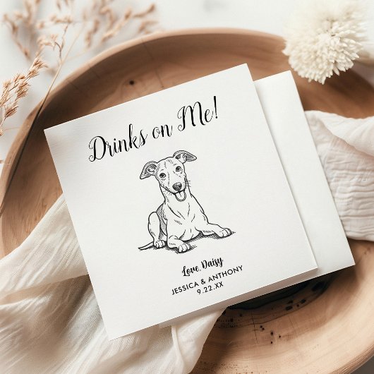 Moderne Honden Huwelijk Cocktail Servetten
