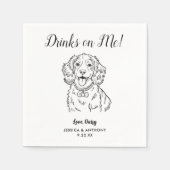 Moderne Honden Huwelijk Cocktail Servetten (Voorkant)