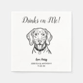Moderne Honden Huwelijk Cocktail Servetten (Voorkant)