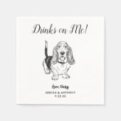 Moderne Honden Huwelijk Cocktail Servetten  (Voorkant)