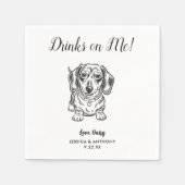 Moderne Honden Huwelijk Cocktail Servetten (Voorkant)