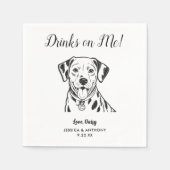 Moderne Honden Huwelijk Cocktail Servetten (Voorkant)