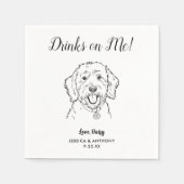 Moderne Honden Huwelijk Cocktail Servetten  (Voorkant)