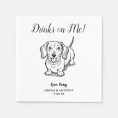 Moderne Honden Huwelijk Cocktail Servetten (Voorkant)