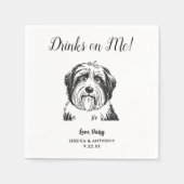 Moderne Honden Huwelijk Cocktail Servetten (Voorkant)