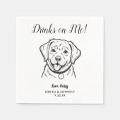 Moderne Honden Huwelijk Cocktail Servetten (Voorkant)