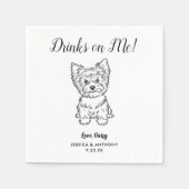 Moderne Honden Huwelijk Cocktail Servetten (Voorkant)
