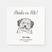 Moderne Honden Huwelijk Cocktail Servetten (Voorkant)