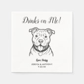 Moderne Honden Huwelijk Cocktail Servetten (Voorkant)