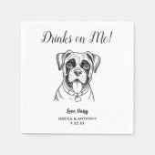 Moderne Honden Huwelijk Cocktail Servetten (Voorkant)