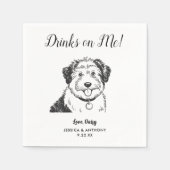 Moderne Honden Huwelijk Cocktail Servetten (Voorkant)