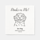 Moderne Honden Huwelijk Cocktail Servetten  (Voorkant)