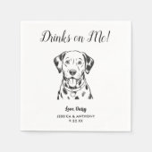 Moderne Honden Huwelijk Cocktail Servetten (Voorkant)