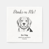 Moderne Honden Huwelijk Cocktail Servetten  (Voorkant)