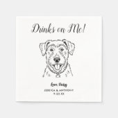 Moderne Honden Huwelijk Cocktail Servetten (Voorkant)