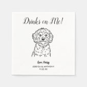 Moderne Honden Huwelijk Cocktail Servetten (Voorkant)
