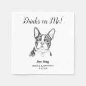 Moderne Honden Huwelijk Cocktail Servetten (Voorkant)