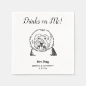 Moderne Honden Huwelijk Cocktail Servetten (Voorkant)